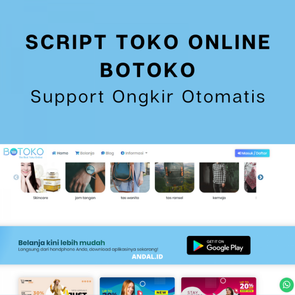 Script Toko Online Codeigniter 3 BoToko